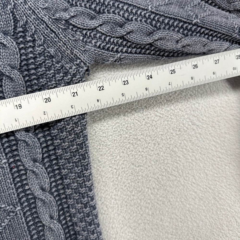 Carbon 2 Cobalt Sweater Mens Large Blue Full Zip Cable Knit Linen Cotton Blend - Picture 3 of 7